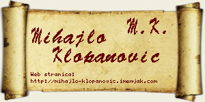 Mihajlo Klopanović vizit kartica